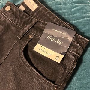 Abercrombie Curve Love Black Jeans Flare leg